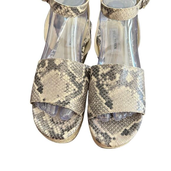 Women's Steve Madden Weaver Snakeskin Print Wedge Platform Sandals Size 8 - Picture 4 of 5